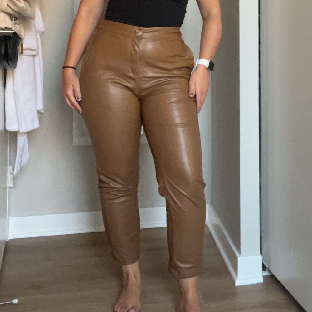Princess Polly brown leather pants